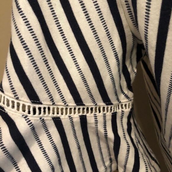 NWT Anthropologie Blue Ivory Chevron Shift Dress - Picture 4 of 5